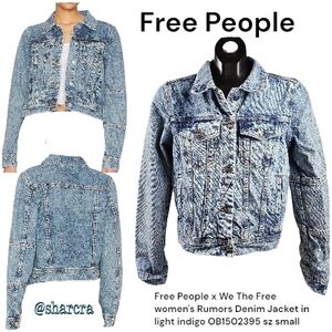 Free People x We The Free women's Rumors Denim Jacket light indigo OB1502395 S
